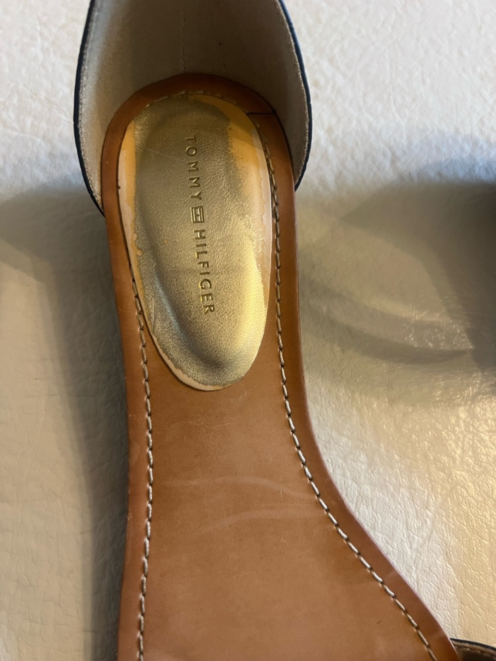 Tommy Hilfiger Navy Croc-Embossed Ankle-Strap Sandals - Picture 4 of 8
